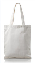 Plain White Cotton Tote Bag Isolated on White Background
