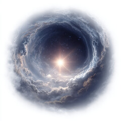 Surreal celestial sphere with glowing light burst