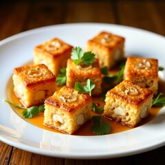 Display scene of dishes containing delicious food