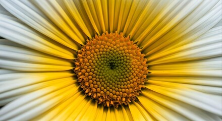 Golden Core of Daisy: A captivating macro shot reveals the intricate details of a daisy flower, showcasing its golden center and delicate white petals in full bloom. 