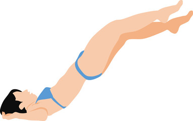 ダイエットする女性のイラスト(筋トレ)