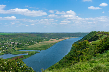 landscape with river and blue sky