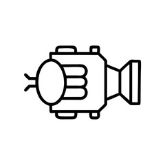 Ion engine illustration in minimalist line art style  