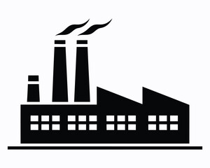 Industrial Factory Silhouette Symbolic of Environmental Pollution and the Burning of Fossil Fuels, Illustrating the Impact on Climate Change
