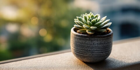 Succulent Plant Growing in Pot Indoor Gardening Home Decor