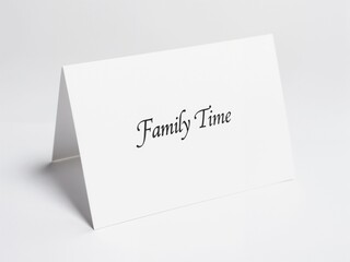 A well-designed card displays the phrase Family Time in stylish font, promoting the importance of connecting and spending quality moments with loved ones.