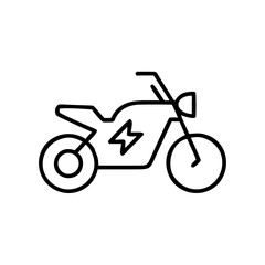 Electric motorcycle outline design in minimalist style  