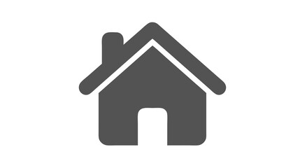 Obraz premium Simple Gray Home House Icon Button isolated on white background, a minimalist user interface symbol for website navigation or app design