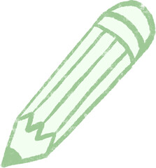 Hand Drawn Green Pencil Icon – Cute Crayon Style School Supply Illustration for Education and Stationery Design