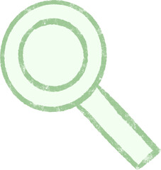 Hand Drawn Magnifying Glass Icon – Pastel Green Search and Zoom Symbol Illustration