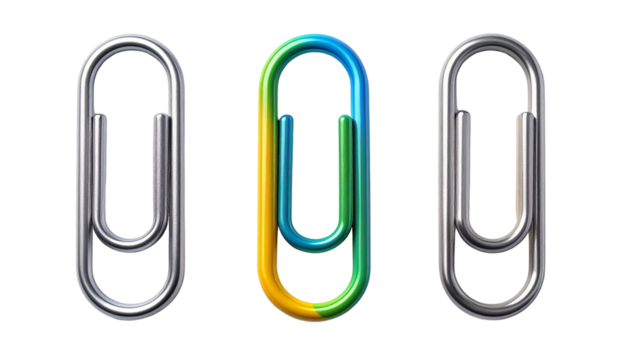 Paperclip bundle set isolated on transparent background - Powered by Adobe