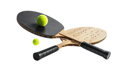 Ping pong racket and ball isolated on transparent background