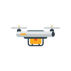 Delivery drone carrying a package, modern technology for fast and efficient shipping.