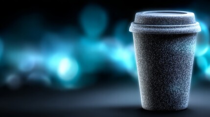 Morning coffee cup with blue background invigorating hot coffee cup simple blue backdrop for break