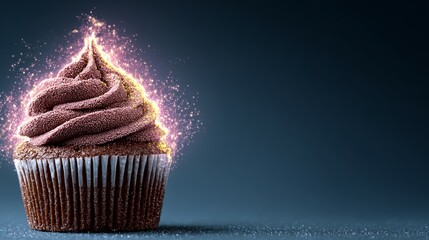 Delicious chocolate frosted cupcake perfect dessert treat sweet indulgence freshly baked chocolate cupcake for dessert