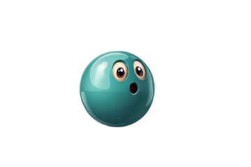 Teal Sphere Emoji With Surprised Expression