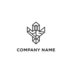 Geometric Cactus Logo Design - Modern and Minimalist Plant Symbol.