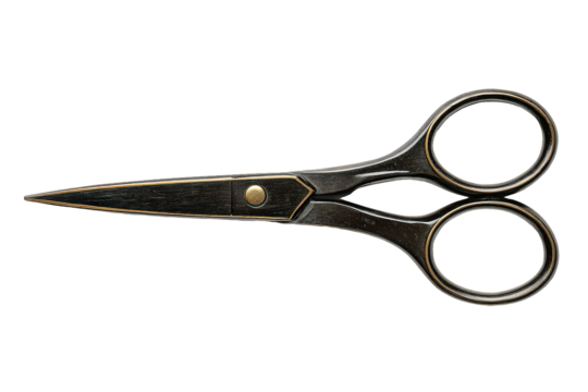 Vintage Black Scissors On Black Background