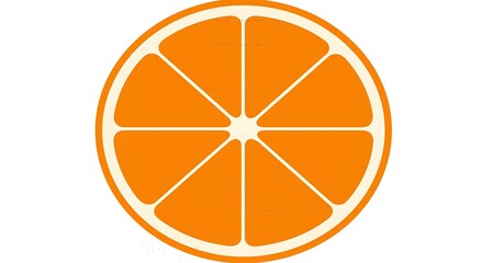 Bright Orange Citrus Fruit Slice Graphic.