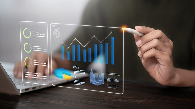 Holographic Analytics Dashboard with Stylus and KPI Charts