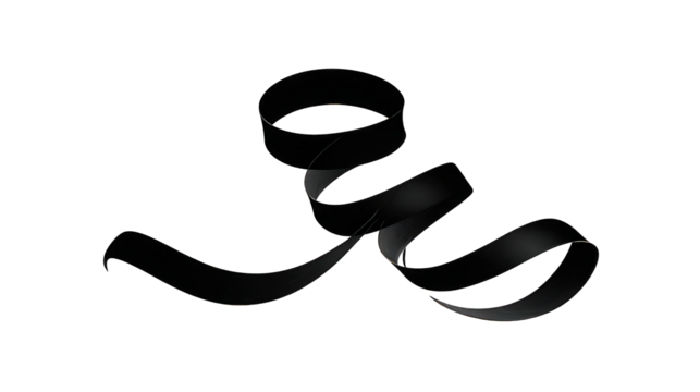 Abstract Dark Ribbon with Glowing Particles