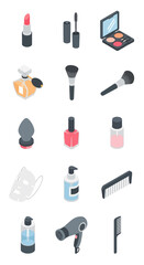 Fototapeta premium Isometric Beauty and Personal Care Products Collection.