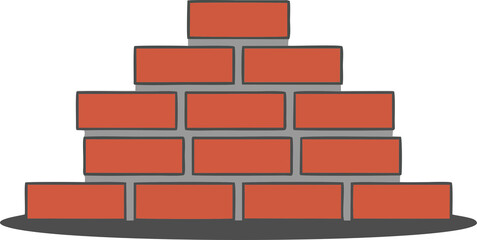 Obraz premium Vector stacked red bricks