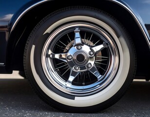 Classic car wheel closeup
