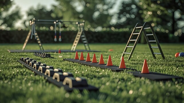 A Scene of a Spacious Outdoor Boot Camp Setup