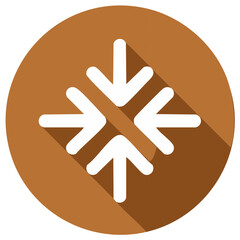 Obraz premium White arrow symbol inside a brown circle logo design