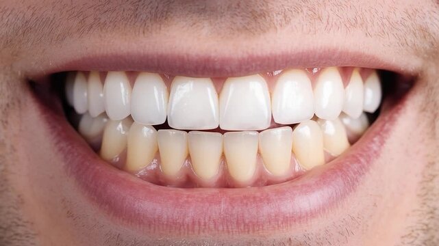 A close-up shot of a person's mouth showing a missing tooth, suitable for medical or dental illustration