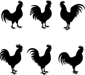 Fototapeta premium Barnyard Pride: Rooster Silhouette Collection