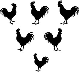 Barnyard Pride: Rooster Silhouette Collection