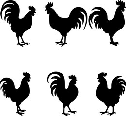 Fototapeta premium Barnyard Pride: Rooster Silhouette Collection