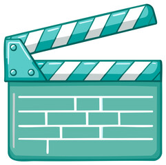 Illustration of Cartoon Movie Clapperboard for Filmmaking and Production