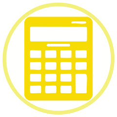Yellow Calculator Icon - Arithmetic Operations, Finance, Math, Education