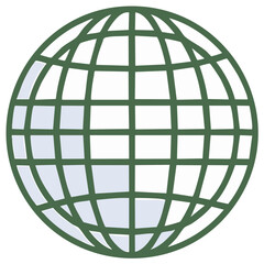 Illustration of a globe with green outlines