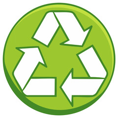 Obraz premium Green recycling symbol icon illustration for environment and sustainability