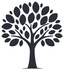 Stylized Tree of Life silhouette vector icon for nature and growth concepts