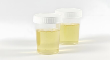 Urine sample collection for medical diagnostics and laboratory analysis in sterile containers offering insights into health and wellness