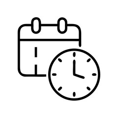 Calendar with clock icon representing time management and scheduling  