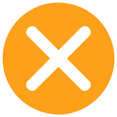 Obraz premium Vector X Cross Mark Icon in Orange Circle for No Cancel Delete or Error Symbol
