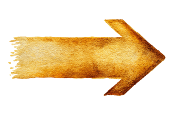 A brown arrow is drawn on a white background