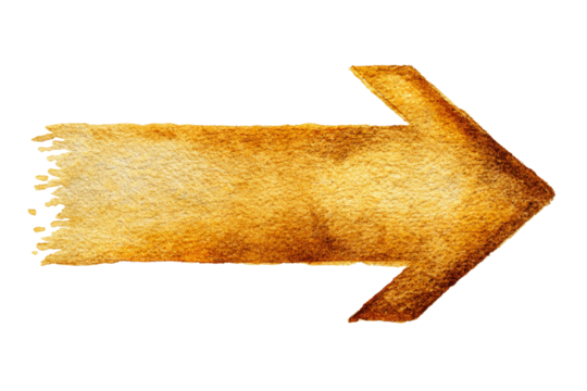 A brown arrow is drawn on a white background