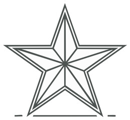 Geometric Star Design Outline, Modern Lone Star State Symbol Shape, Geometric Form