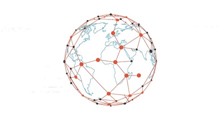 Global Network Connections on Earth Illustration.