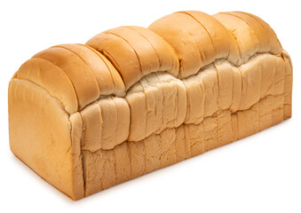 A slice of white whole wheat bread isolated on white background, Sliced white sandwich bread on White Background With clipping path, High resolution photography.