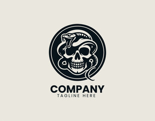 Obraz premium snack and skull vector logo illustration