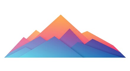 Abstract Mountain Range Gradient Illustration.