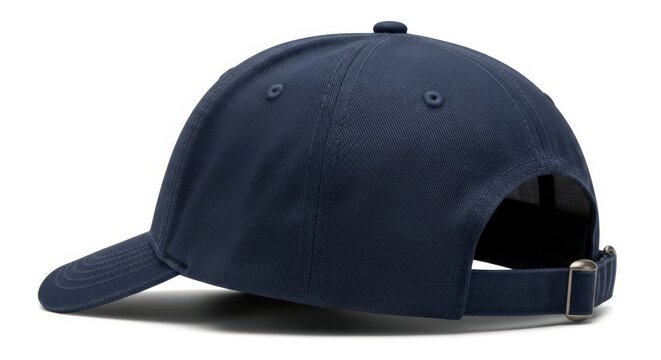 Classic navy blue baseball cap rear view